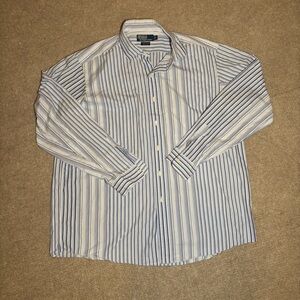 Polo Ralph Lauren Westerton Blue White Striped Button Down Shirt XL